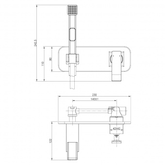 Смеситель с гигенич.душем LM 5819CW встраиваемый