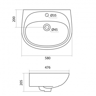 Раковина Анимо 60 см