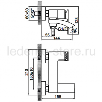 Смеситель д/ванны L 3178