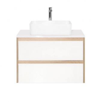 Тумба Монако 80 подв. 2 ящ.ориноко/бел.лакобель