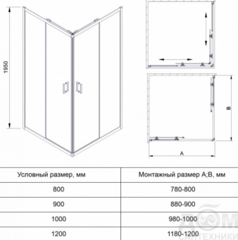 Душевой уголок Veconi 100*80 RV-14 (RV14-10080-01-C5)черный 6мм