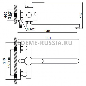 Смеситель д/ванны L 72203