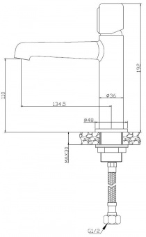 Смеситель д/умыв.BelBagno UNO-LVM-CRM хром