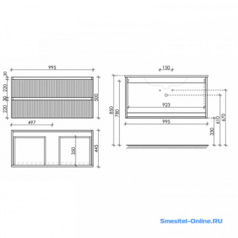 Тумба Snob T Sancos 100см цвет Beige Soft SNT100CE