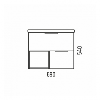 Тумба Графит 70 Z2 подв.
