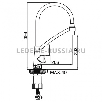 Смеситель д/кухни  L 4399 U-12 графит