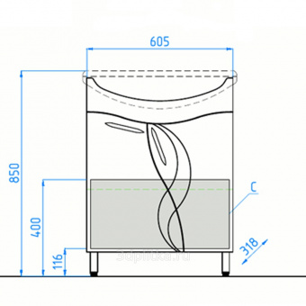 Тумба Амелия 65 п/умыв.Стелла 65