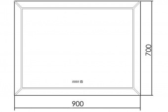 Зеркало Voll 900*700-4 часы(фр-00001191)