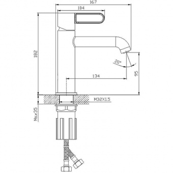 Смеситель д/умывальника S03.10.09 графит
