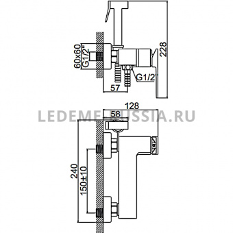 Смеситель с гигиенич.душем  L5278 B черный