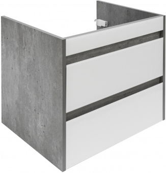 Тумба Монако 70 подв. 2ящ.бетон/бел.лакобель