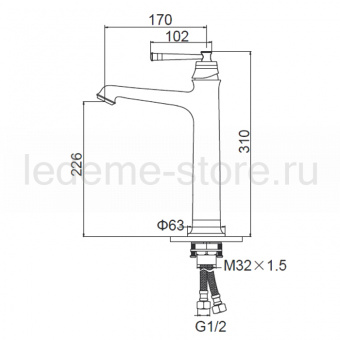 Смеситель д/умывальника K 11120G золото
