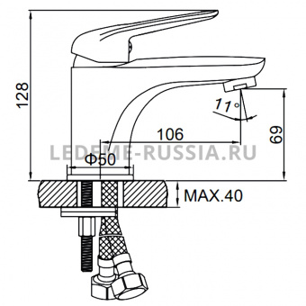 Смеситель д/умывальника L 1048-C бронза