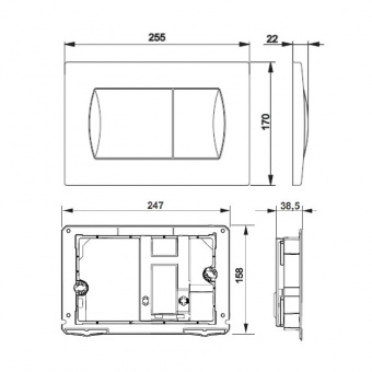 Панель смыва Active PL62B Roca хром гл.(арт.7.8901.1.60В.1)