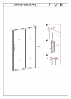 Душевая дверь Veconi 120 VN-40B (VN40B-120-01-C1) 5мм