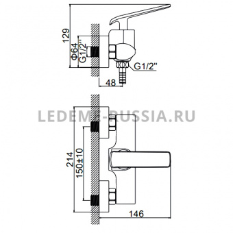 Смеситель д/душа L 2074 В