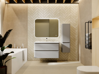 Тумба Вельто/Welto 100 2ящ.светло-серая