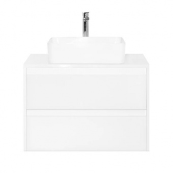 Тумба Монако 80 подв. 2 ящ.бел/бел. лакобель