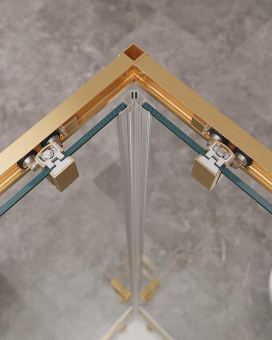 Душ.уголок Cezares 90*90 Molveno-A-2-90-C-Boro-IV 6мм браш.золото