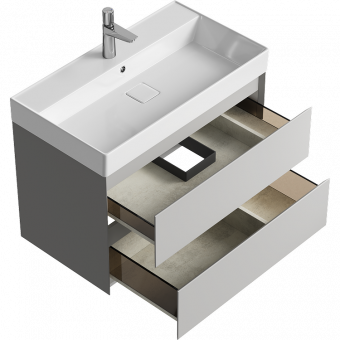 Тумба Geometria 80 T8/2/ST 2ящ.серый туман+рак Вилис 810
