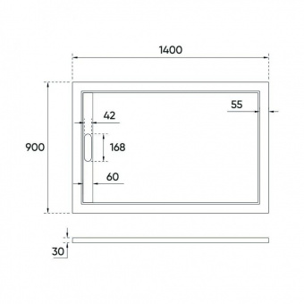 Душевой поддон 140*90 Veconi TZ-07 (арт.TZ07-1409PR-01-19C3) иск.кам.