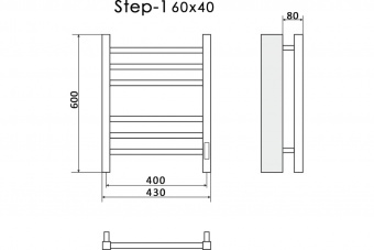 Полотенцесушитель NIKA STEP IV 60/40(У) элект. (RAL9005 черн.мат)