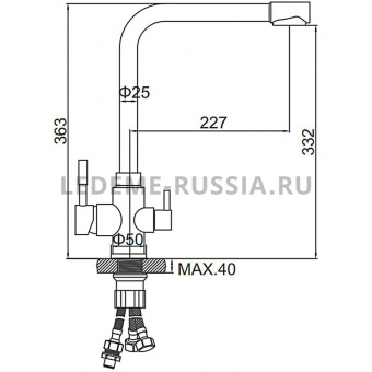 Смеситель д/кухни L 4355-3 c фильтром (нерж)
