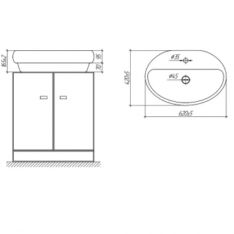 Тумба ELCHE 80 подв.сер.кашемир