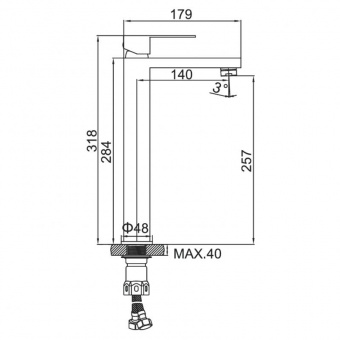 Смеситель д/умывальника L 71125-B черный