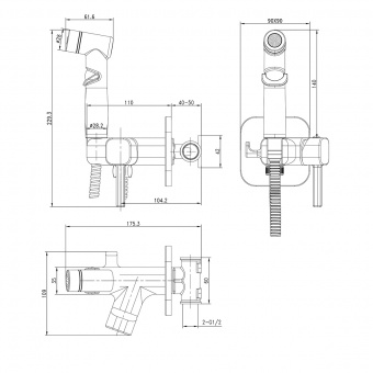 Смеситель с гигиенич.душем LM 7165MW Solo встраив.бел.мат.