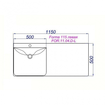 Раковина Forma 115 левая