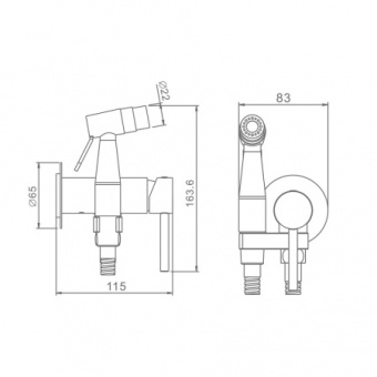 Cмеситель с гигиенич.душем встраив. R20.54.03 сатин золот.