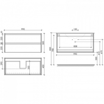 Тумба Libra 100 подв.дуб чарльстон Sancos LB100ECH