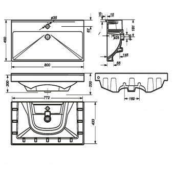 Раковина Fest 80 Sanita luxe