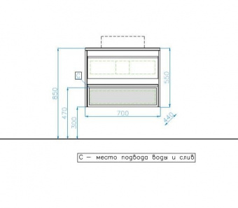 Тумба Монако 70 подв. 2ящ. ориноко/бел.лакобель